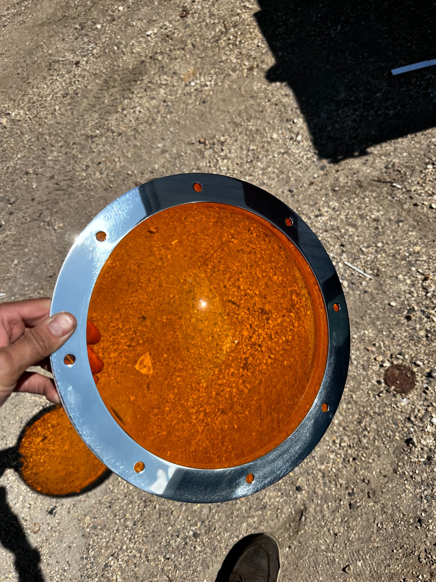 Orange Circle Boogie Window
