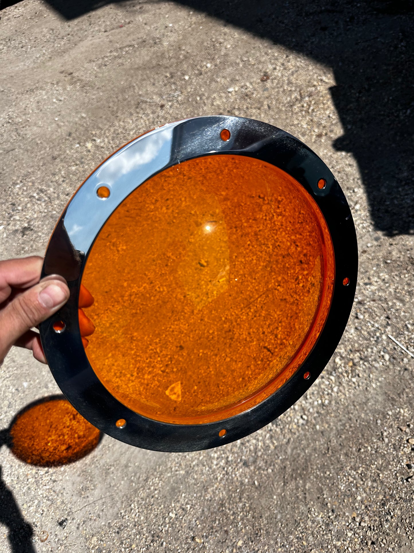 Orange Circle Boogie Window
