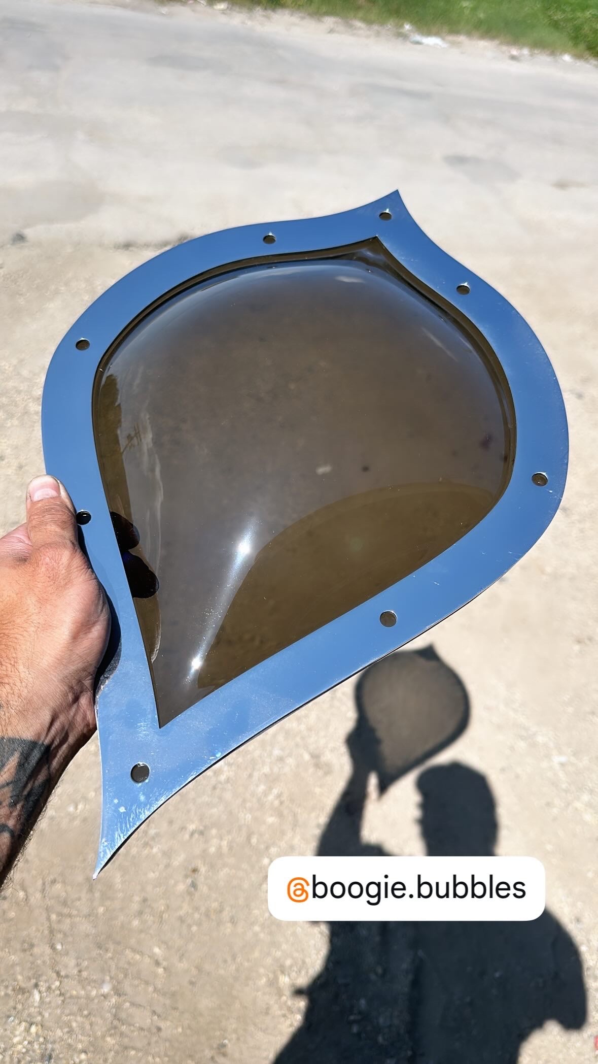 Dark Grey Teardrop Window