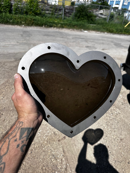 Dark Grey Boogie Heart Window