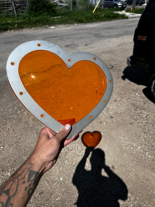 Boogie Orange Heart Window